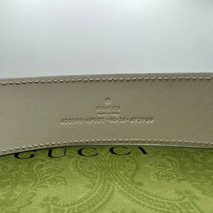 Gucci GG Marmont Gürtel – Weiß / Gold