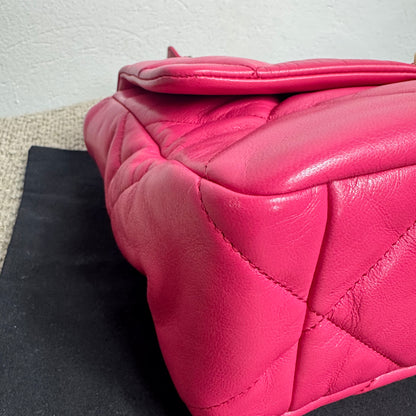 Chanel 19 Flap Bag Large Pink Lambskin Leather