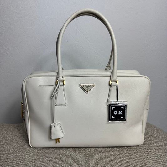 Prada Saffiano Lux Tote Bag weiß