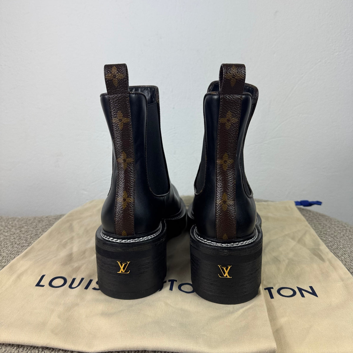 Louis Vuitton Beaubourg Leder Stiefel – Schwarz – Gr. 38,5