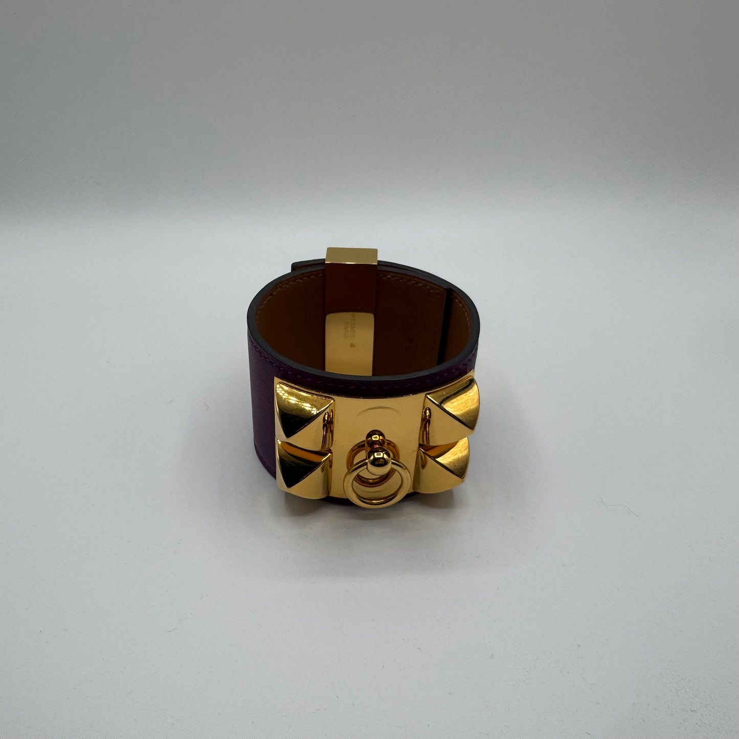 Hermès Collier de Chien (CDC) Armband Lila Gold – Größe T2 / S