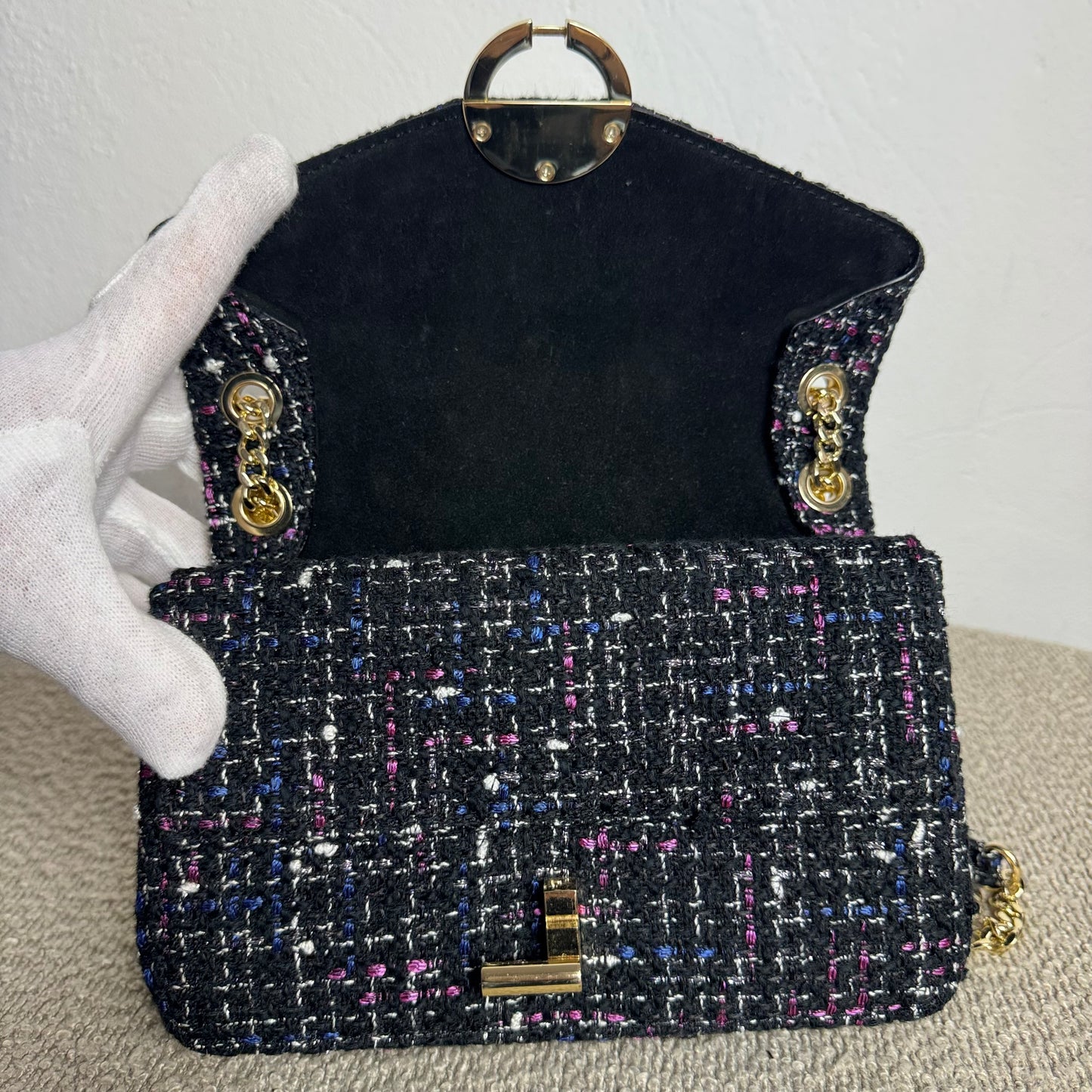 Sandro Paris „Yza“ Tweed Shoulder Bag