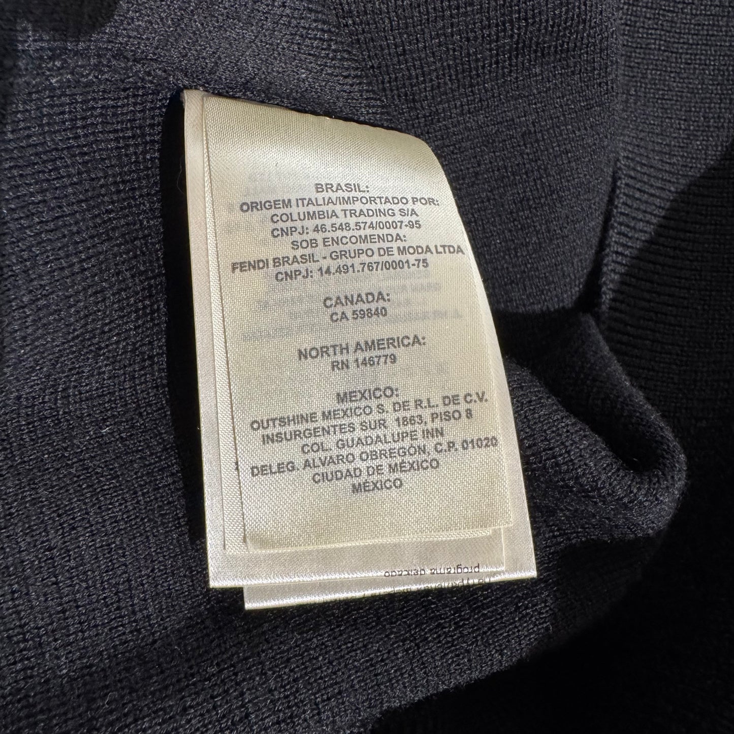 Fendi Roma Mock-Neck Pullover – Schwarz (Gr. XXL)