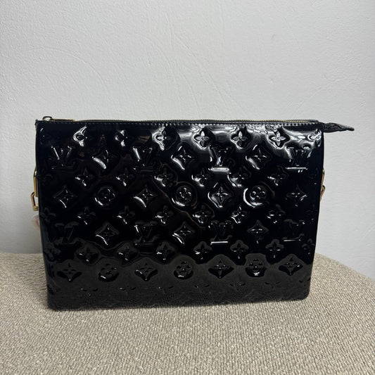 Louis Vuitton Coussin MM Vernis Schwarz / Rot mit weißem Kettenriemen