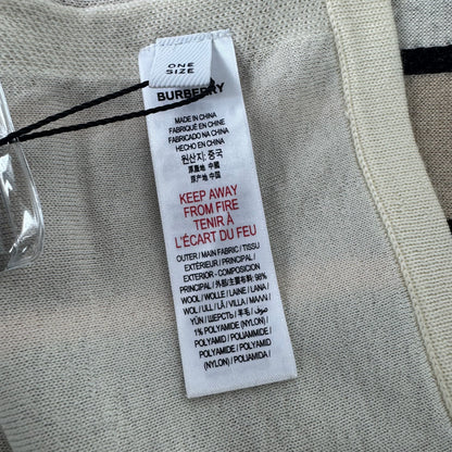 Burberry Logo-Strickschal – Wollschal Beige / Orange