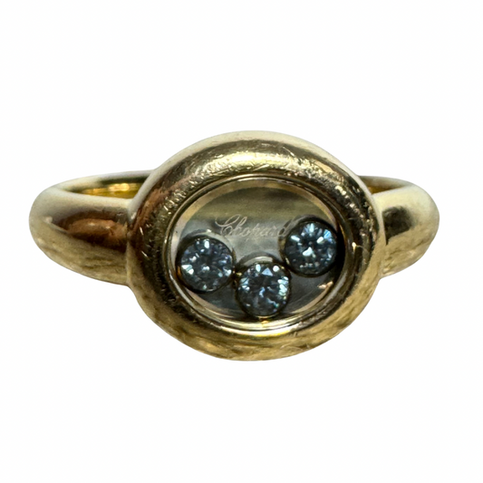 Chopard Happy Diamonds Ring 750 Gold mit 3 Diamanten