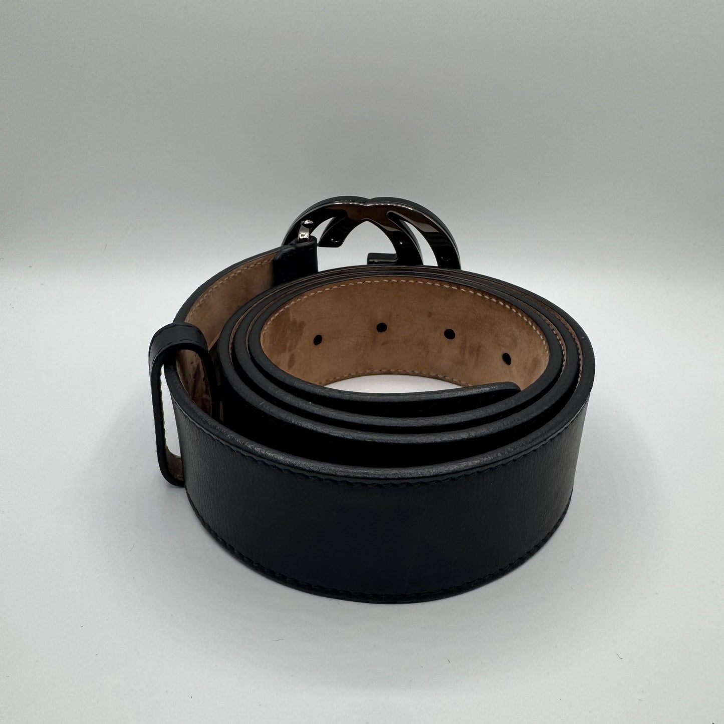 Gucci Interlocking G Buckle Gürtel Leder Schwarz Gr. 95/38 (223891)