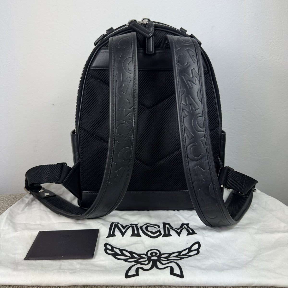 MCM Rucksack Schwarzes Leder