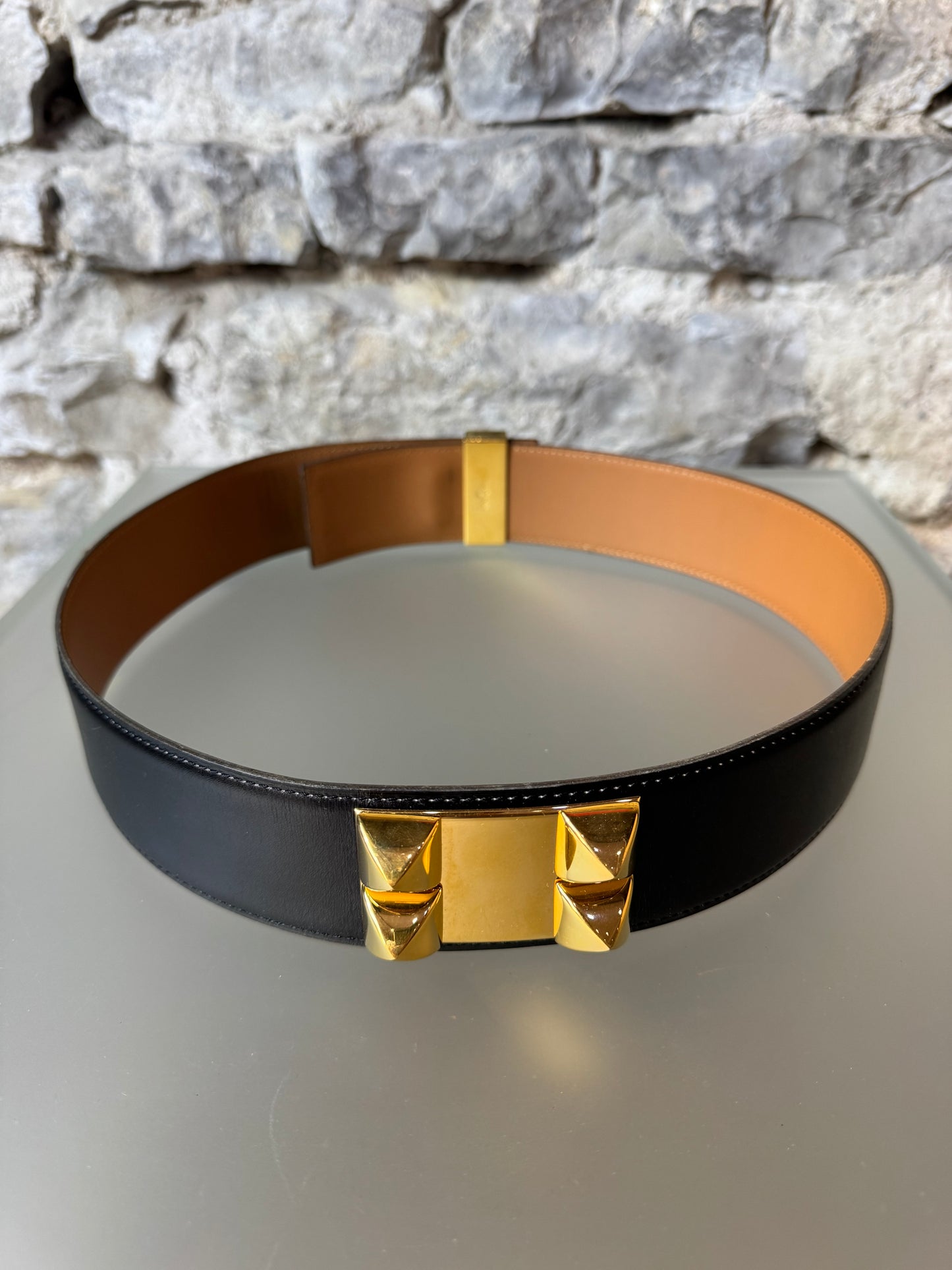 Hermès Collier de Chien Gürtel – Vintage, Schwarz (Größe 80)