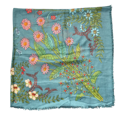 Gucci Archival „Flora“ Floral Seidenmischungs-Schal