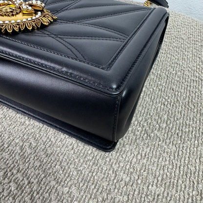 Dolce & Gabbana Devotion Flap Bag Medium – Schwarz