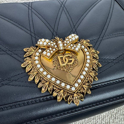 Dolce & Gabbana Devotion Flap Bag Medium – Schwarz