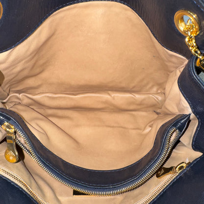 Bottega Veneta Vintage Intrecciato Schultertasche – Dunkelblau