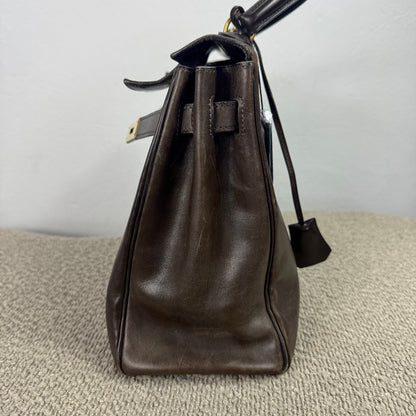 Hermès Vintage Kelly 32 – Dunkelbraun / Gold – 1992