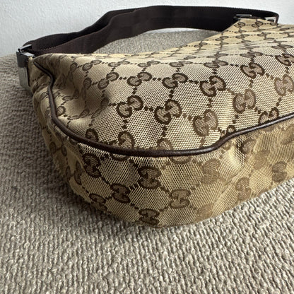 Gucci GG Canvas Hobo Schultertasche – Braun