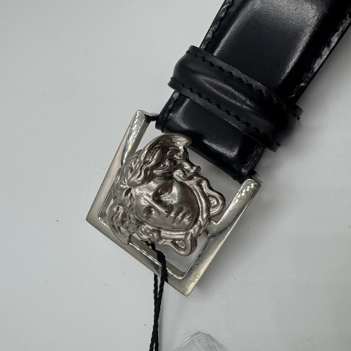 Gianni Versace Medusa Gürtel – Schwarzes Leder