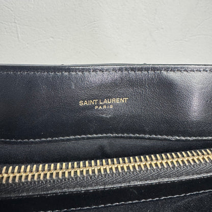 Saint Laurent Loulou Medium Matelassé aus Lammleder Schwarz