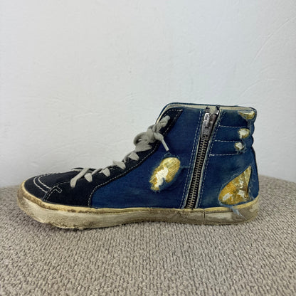 Golden Goose High-Top Sneaker – Blau/Schwarz – Größe 38