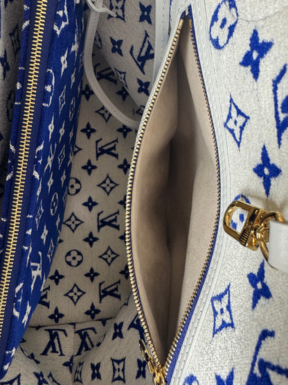 Louis Vuitton Jacquard Velvet Monogram LV Match Neverfull MM Tote – Blau & Weiß