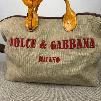 Dolce & Gabbana Milano Tote Bag mit Schulterriemen – Beige