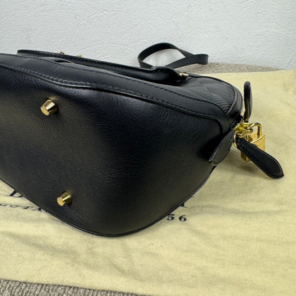 Burberry Orchard House Check Satchel Bag – Leder Schwarz