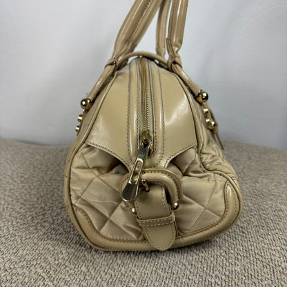 Burberry Quilted Satin & Leder Satchel Bag – Beige