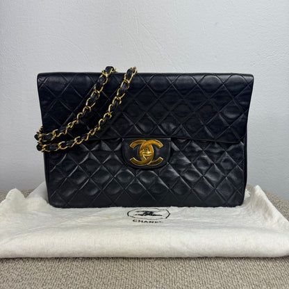 Chanel Single Flap Jumbo – Schwarz mit 24K vergoldeter Hardware