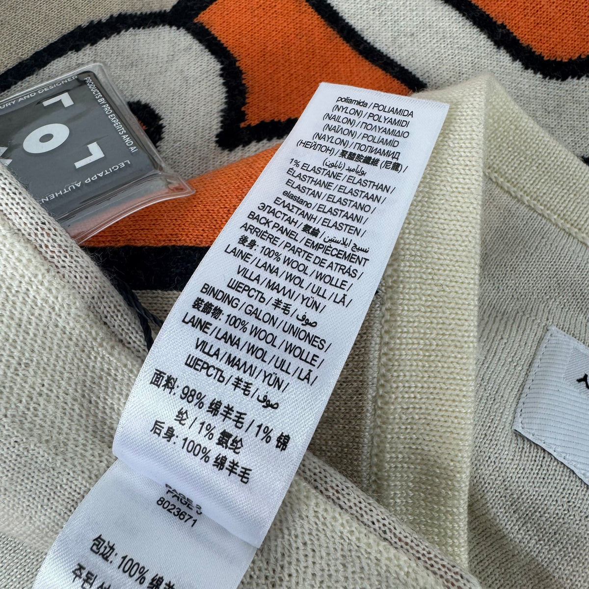 Burberry Logo-Strickschal – Wollschal Beige / Orange
