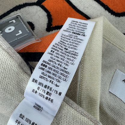 Burberry Logo-Strickschal – Wollschal Beige / Orange
