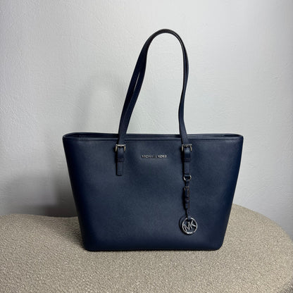 Michael Kors Jet Set Travel Large Saffiano Leather Tote Dunkelblau