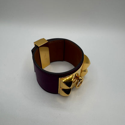 Hermès Collier de Chien (CDC) Armband Lila Gold – Größe T2 / S