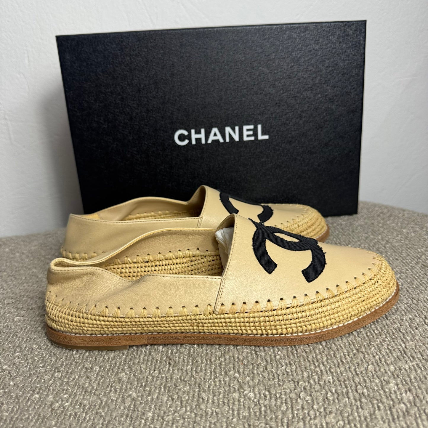 Chanel Espadrilles Beige Lammleder Gr. 39