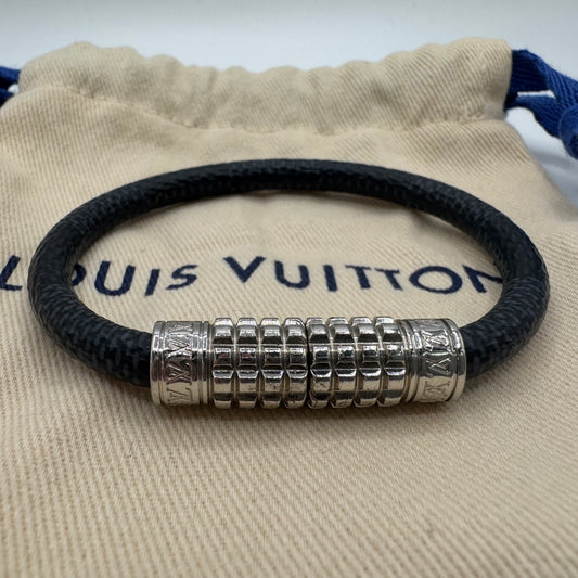 Louis Vuitton Digit Armband – Damier Graphite – Größe 19