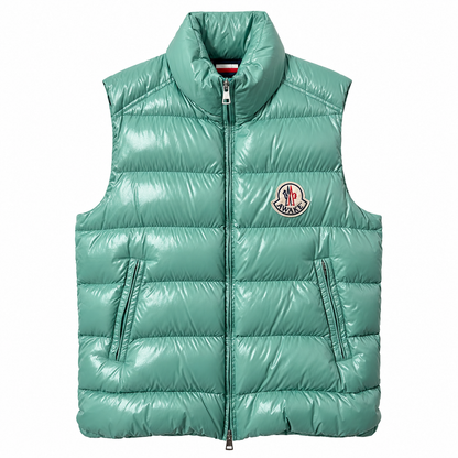 Moncler x Awake NY Daunenweste Türkis – Größe 4 (XL)