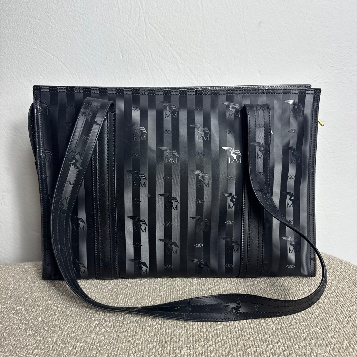 Maison Mollerus großer Vintage Shopper Schwarz/Gold