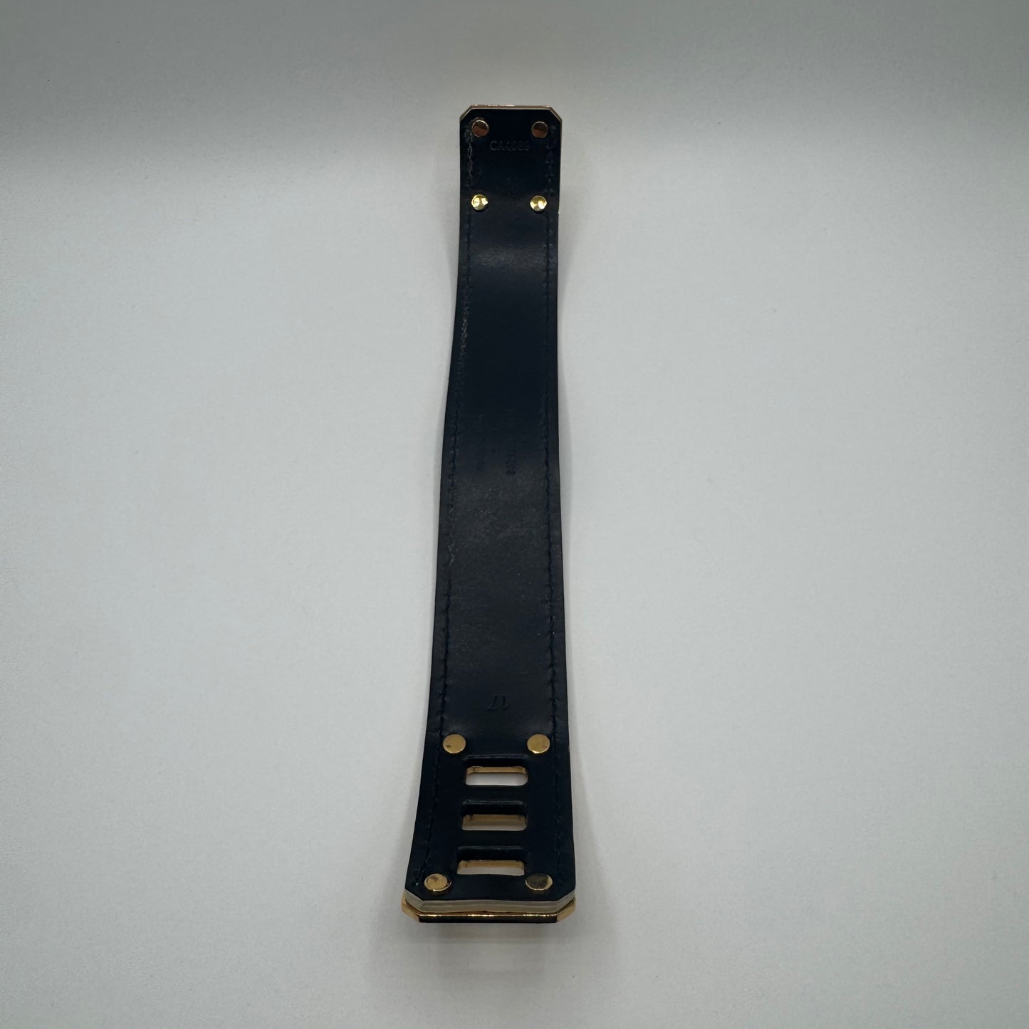 Louis Vuitton Lederarmband – Schwarz / Gelb / Gold – Größe 17