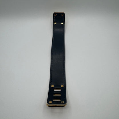 Louis Vuitton Lederarmband – Schwarz / Gelb / Gold – Größe 17