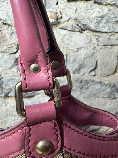 GUCCI Sukey Medium GG Canvas – Beige & Rosa