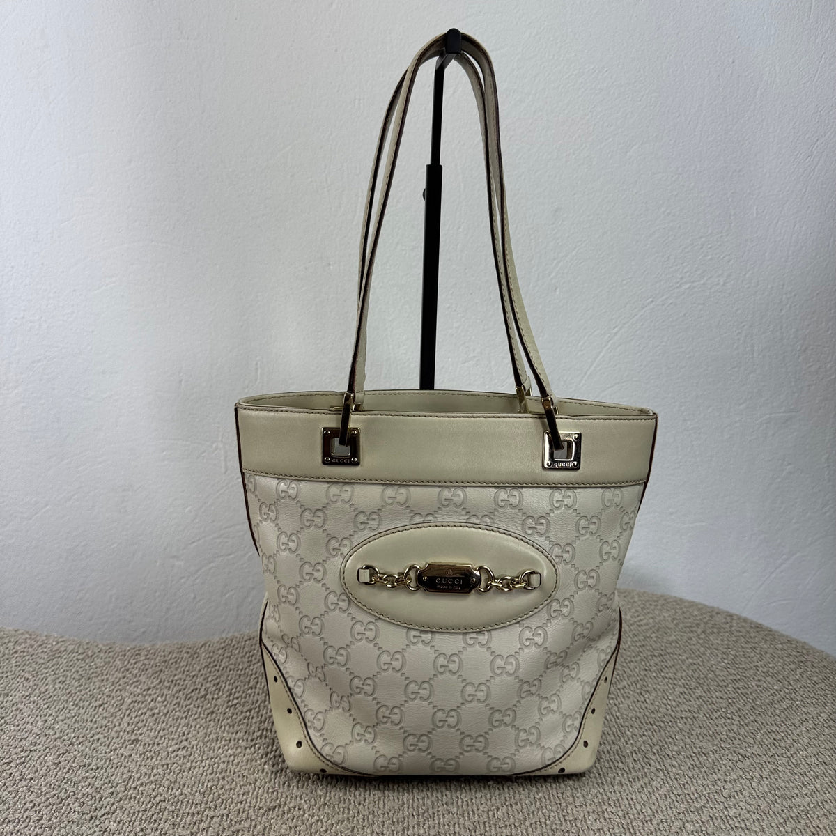 Gucci Mini Guccissima Punch Tote Bag – Weiß