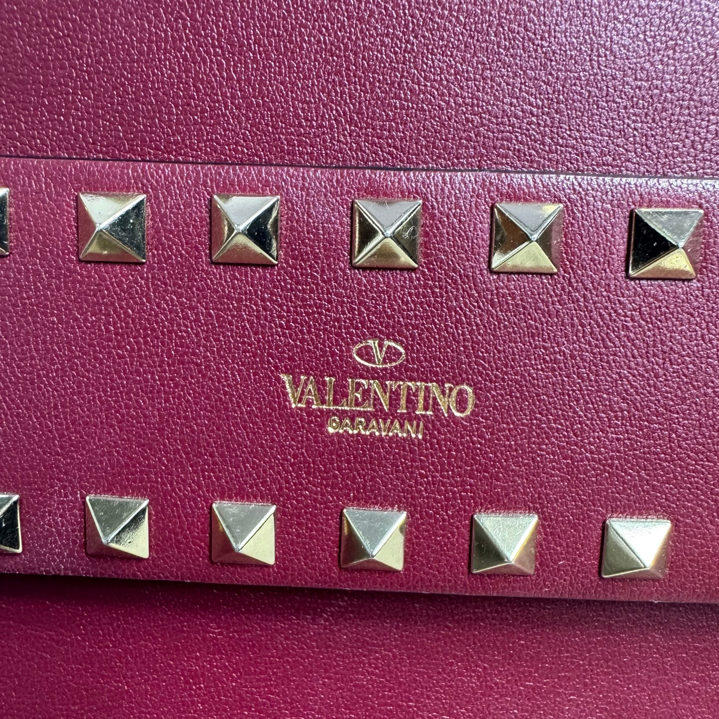 Valentino Garavani Rockstud Leder Flap Bag – Burgundy