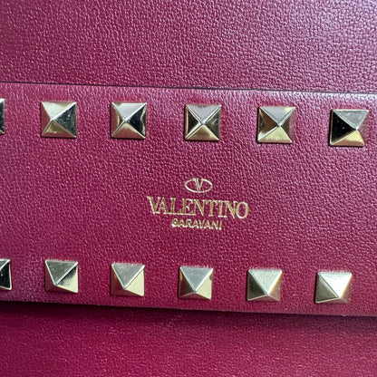 Valentino Garavani Rockstud Leder Flap Bag – Burgundy