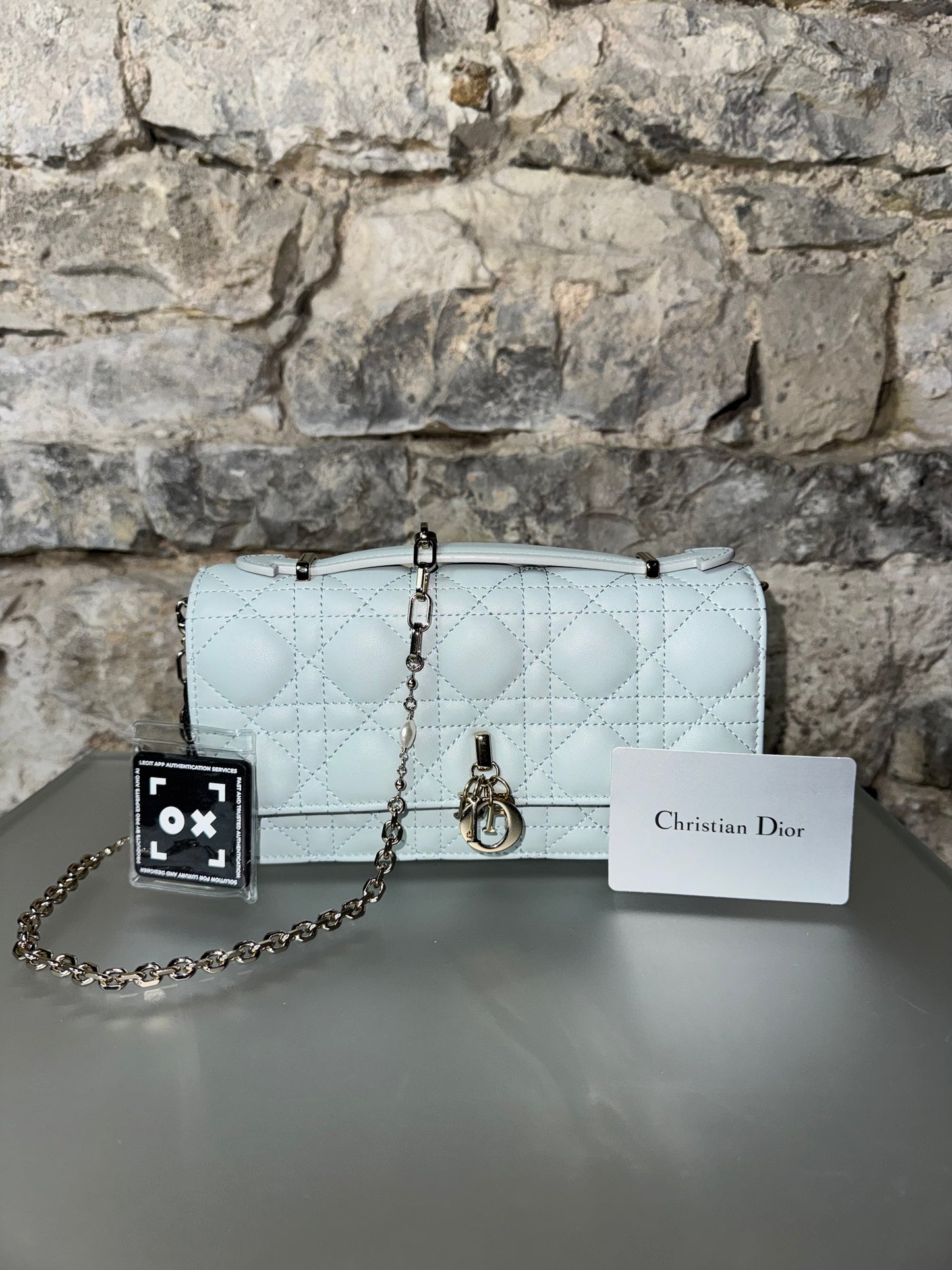 My Dior Minitasche Cannage Lammleder Hemdblau