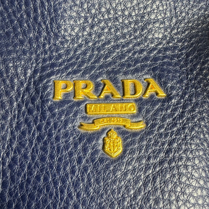 Prada Shopper Vitello Leder in Blau