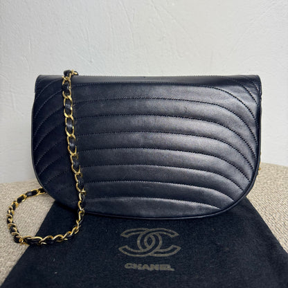 Chanel Vintage Coco Chain Umhängetasche Navy Blue