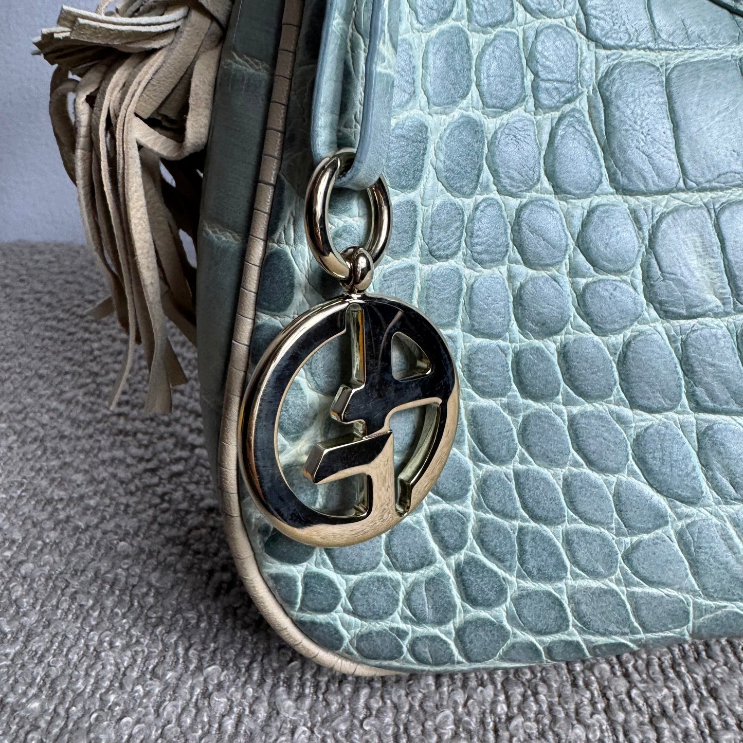 Giorgio Armani Mainline Croc-Embossed Handtasche