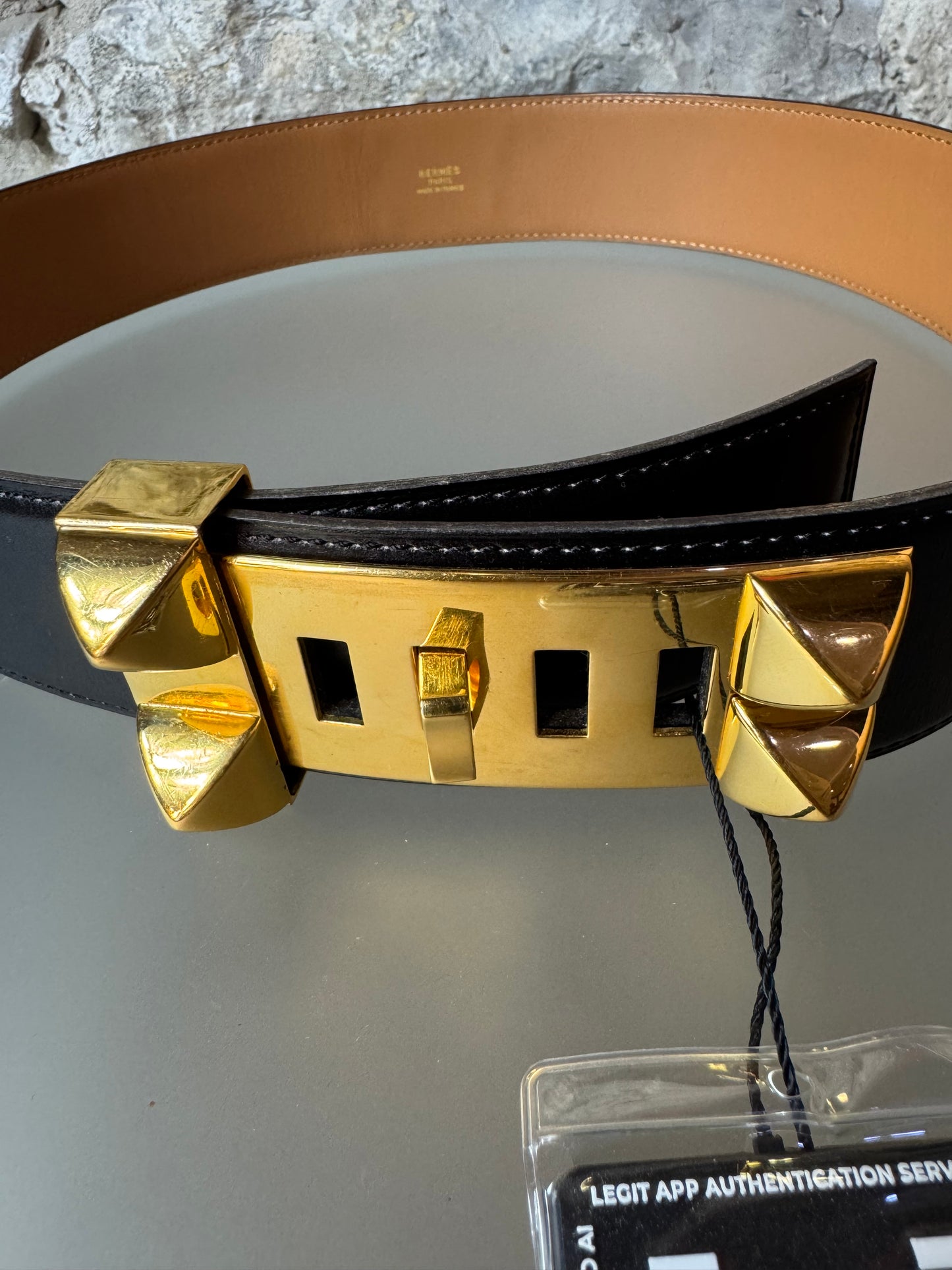 Hermès Collier de Chien Gürtel – Vintage, Schwarz (Größe 80)