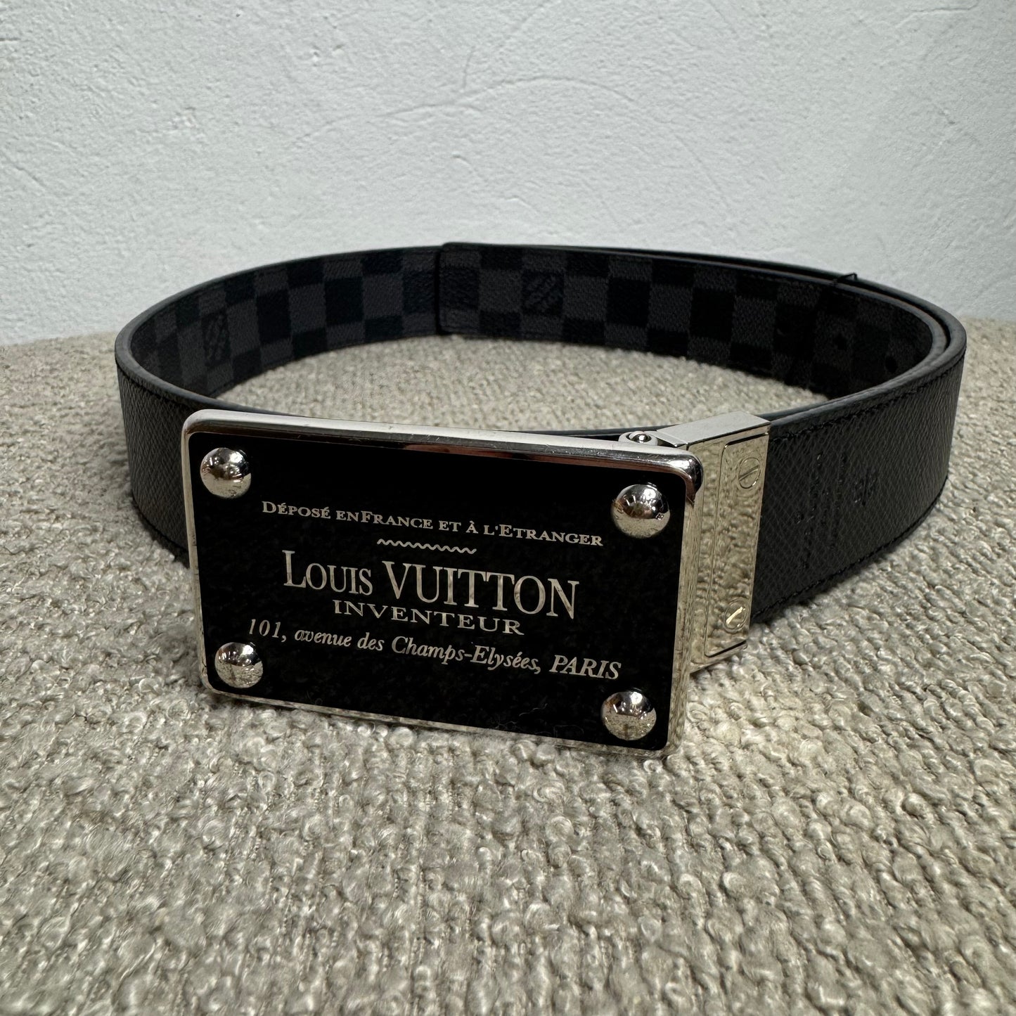 Louis Vuitton Gürtel Inventeur Damier Graphite Black/Grey
