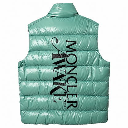 Moncler x Awake NY Daunenweste Türkis – Größe 4 (XL)