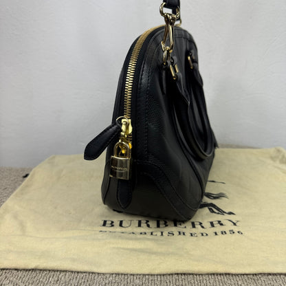Burberry Orchard House Check Satchel Bag – Leder Schwarz