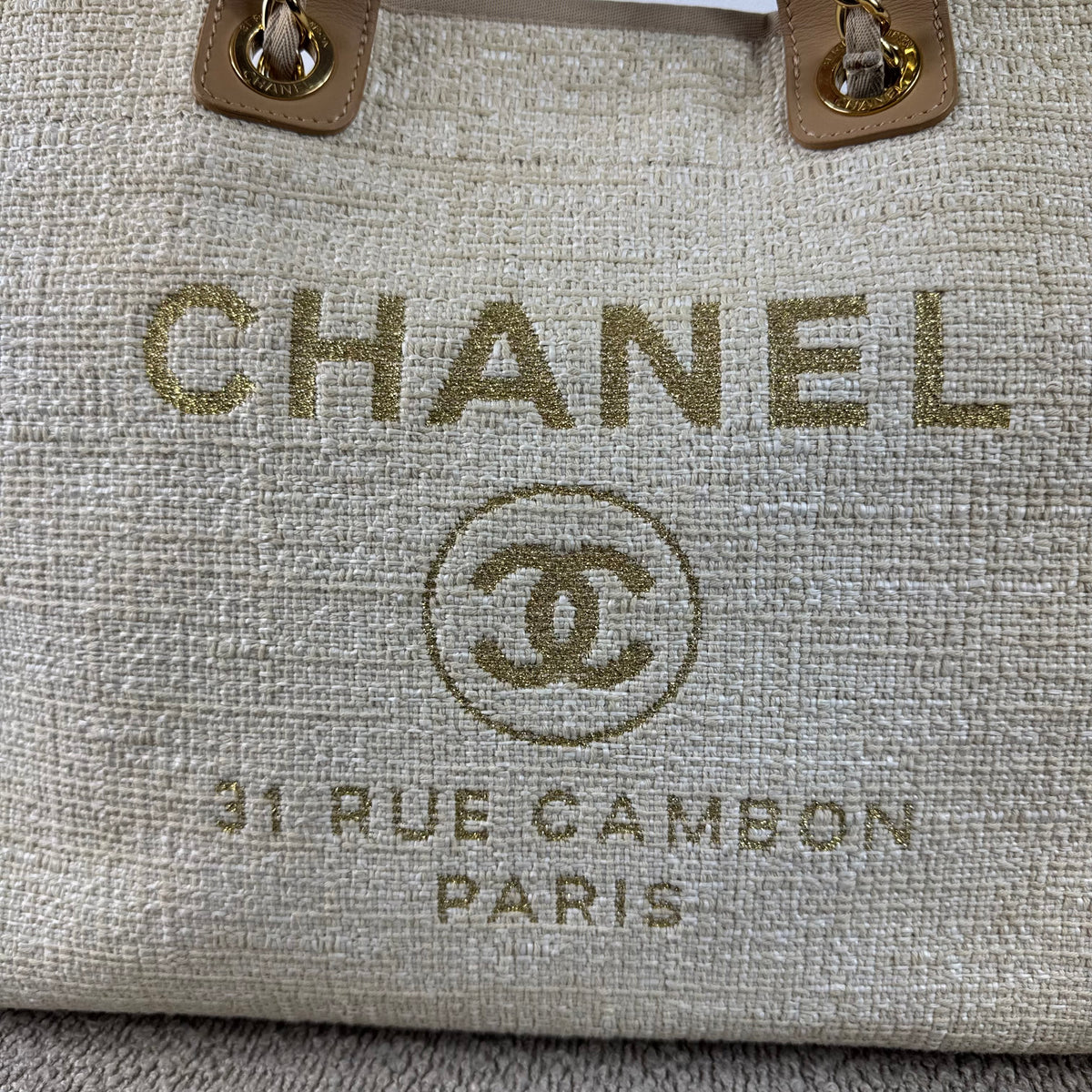 Chanel Deauville Tote Bag – Beige/Gold